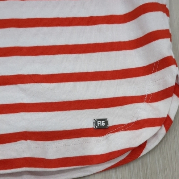 Fig Size Medium Nwot Orange and White Striped Women's Top - Picture 3 of 3